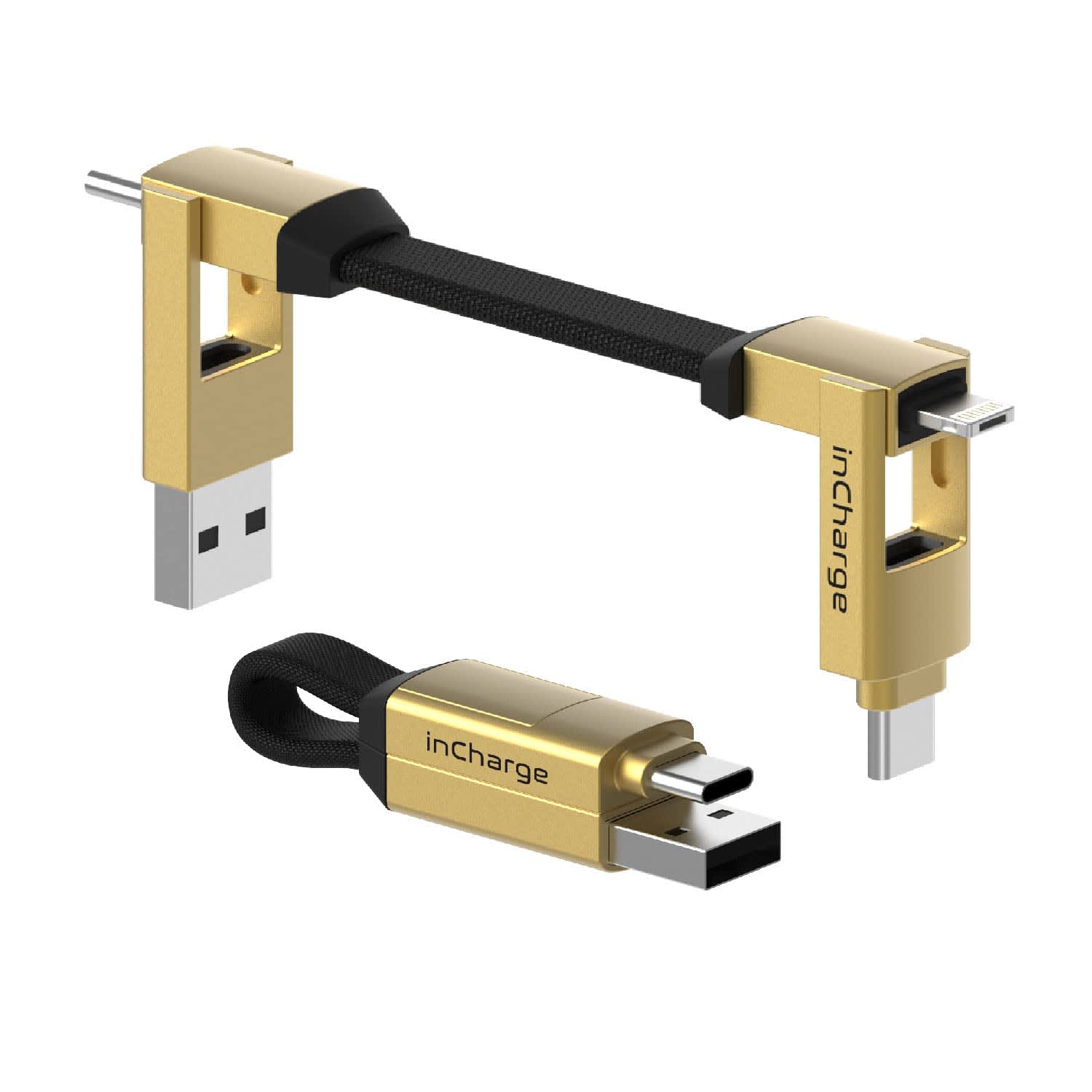 Rolling Square Incharge X Charging Cable 6 In 1 (Gold)