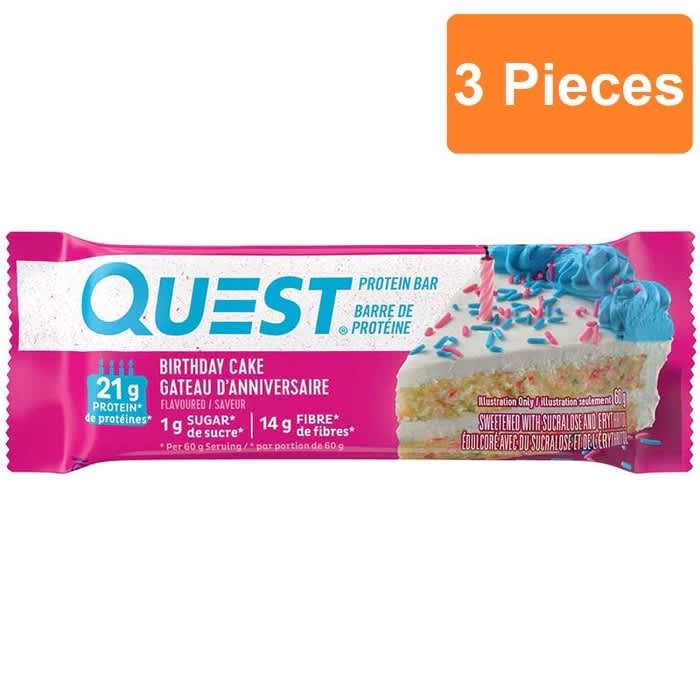 Quest Bar Birthday Cake Flavour (3 Pieces x 60g)