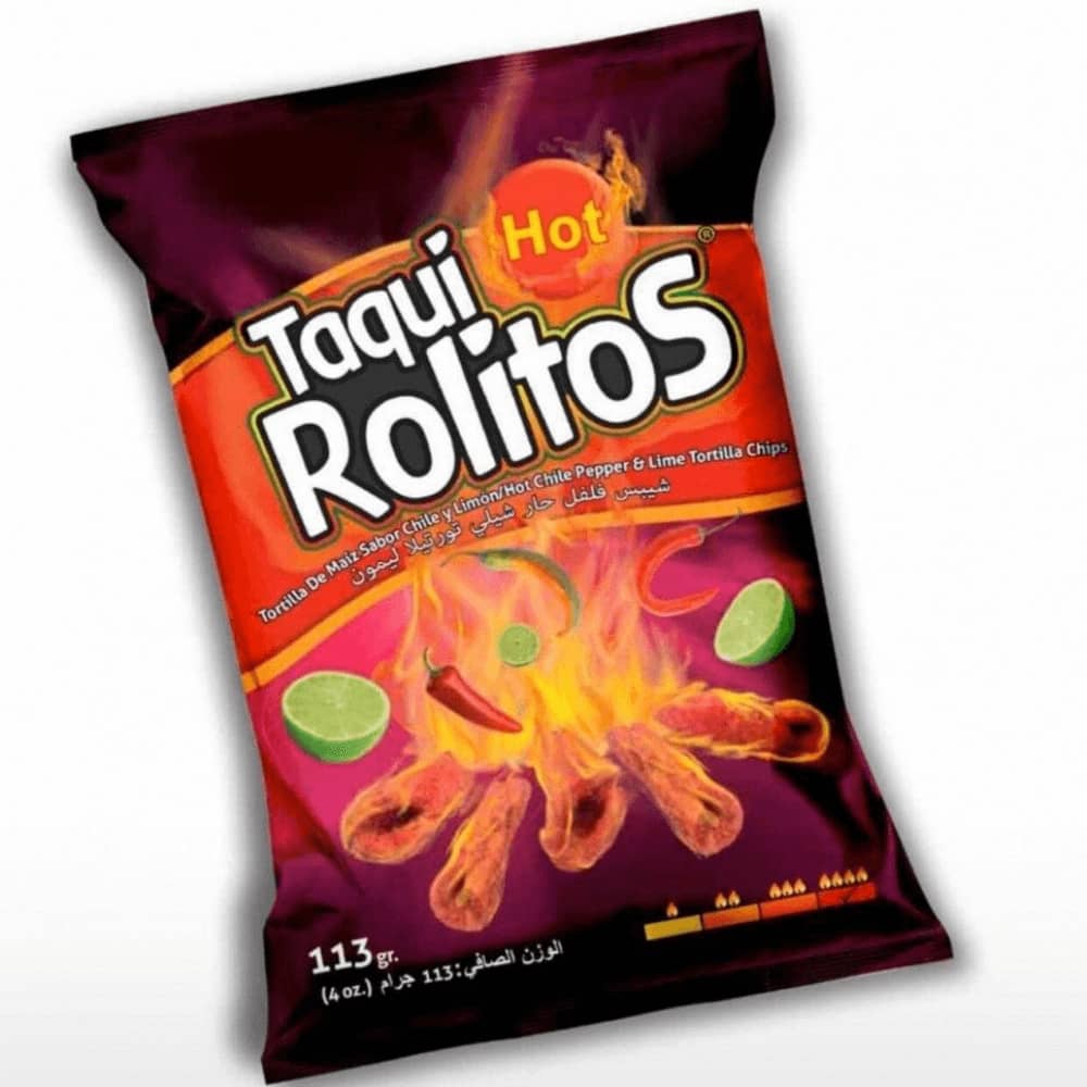 Taqui Rolitos Chips Hot Chilli Pepper and Lime