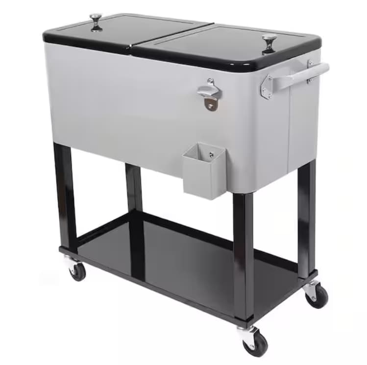 Permasteel Stainless Steel Patio Cooler With Wheels 76L