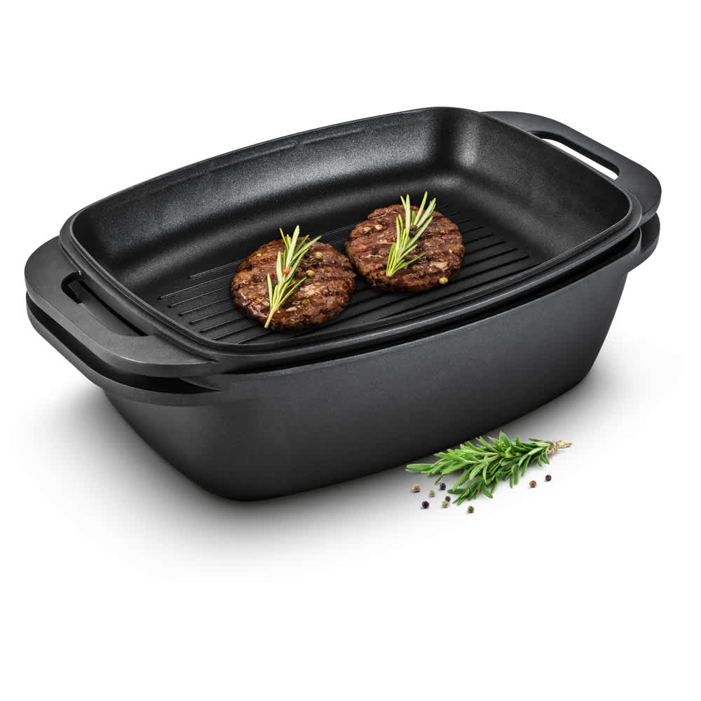 Lamart Roasting Pan With Grilling Lid 9L And 3L Double