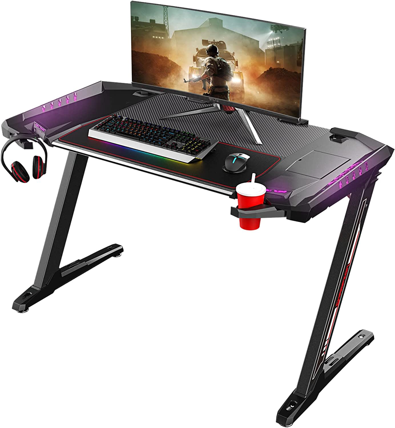 Eureka Ergonomic General Series Z2 Gaming Desk 51Inch With RGB Lights