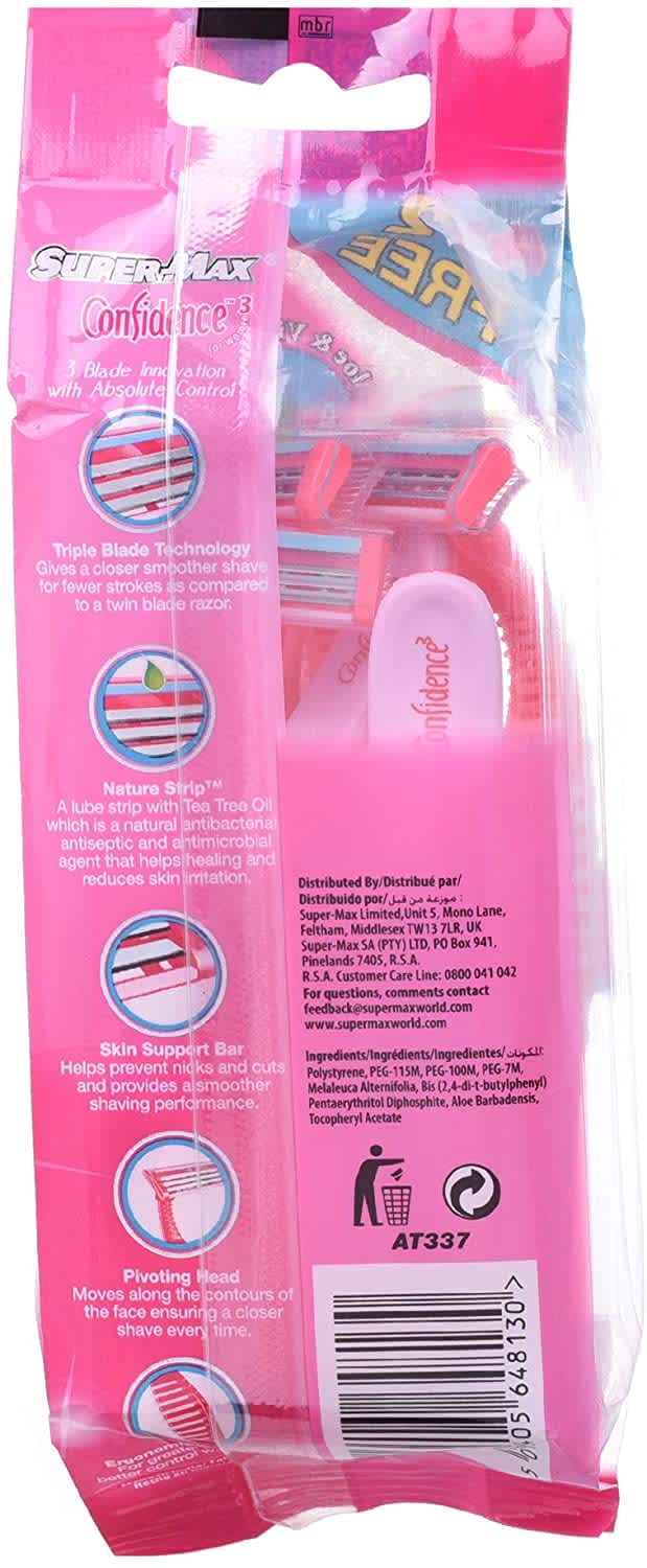 Supermax Confidence 3 Disposable Razor For Ladies (4+2 Free)