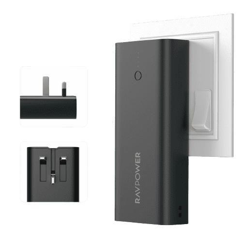 RAVPower 10000Mah 3 Ports With Power Bank Uk Plug