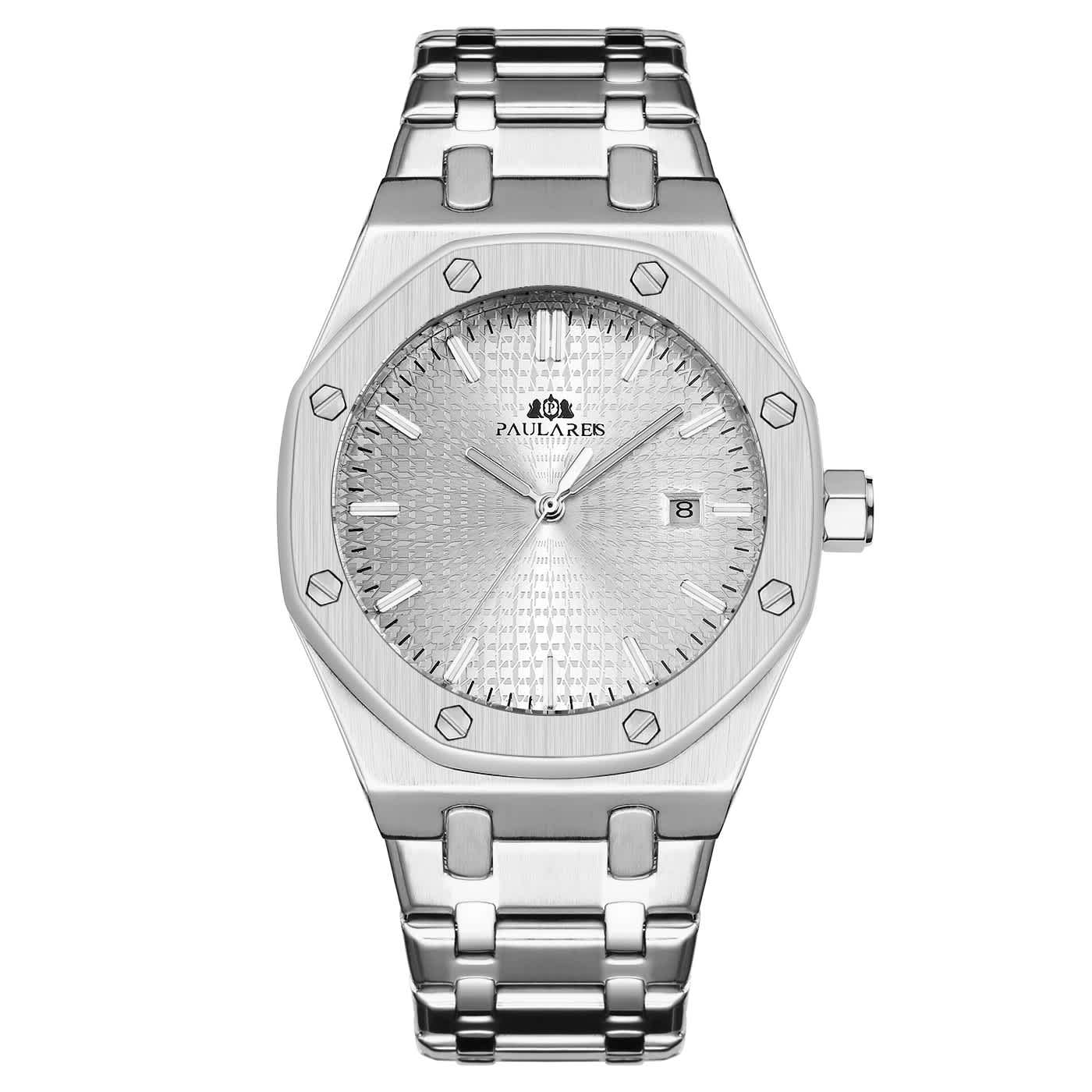 Paulareis Watch Platinum Automatic Full Silver
