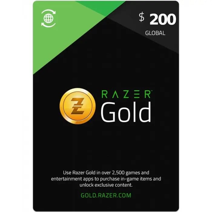 Razer Gold Gift Card $200 (INT) (Deliverd By Email)