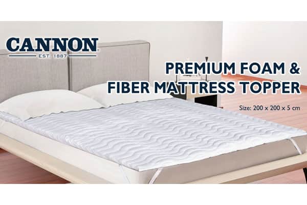 Cannon Premium Foam & Fiber Mattress Topper (200×200cm)