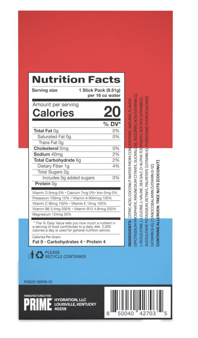 Prime Hydration Sachet 1 Stick