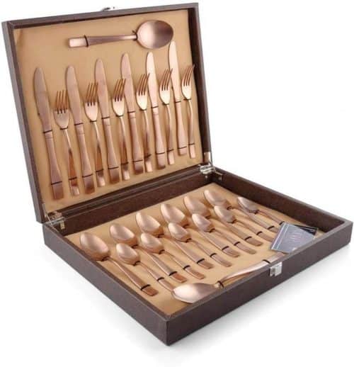 Fns Amber Cutlery Set Of 24 Pieces In Wooden Box