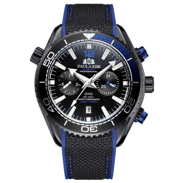 Paulareis Watch Prestige Automatic Bleu With Rubber Band Bleu Black